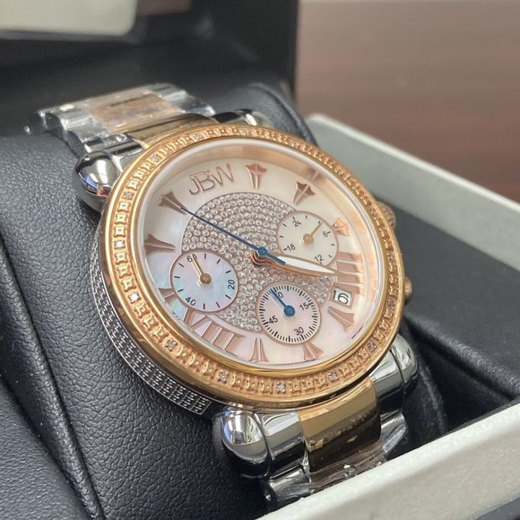 JBW Ladies Wrist Watch Diamond Rose Gold-Plated Mother of Pearl Dial JB-6210-N - Picture 1 of 9